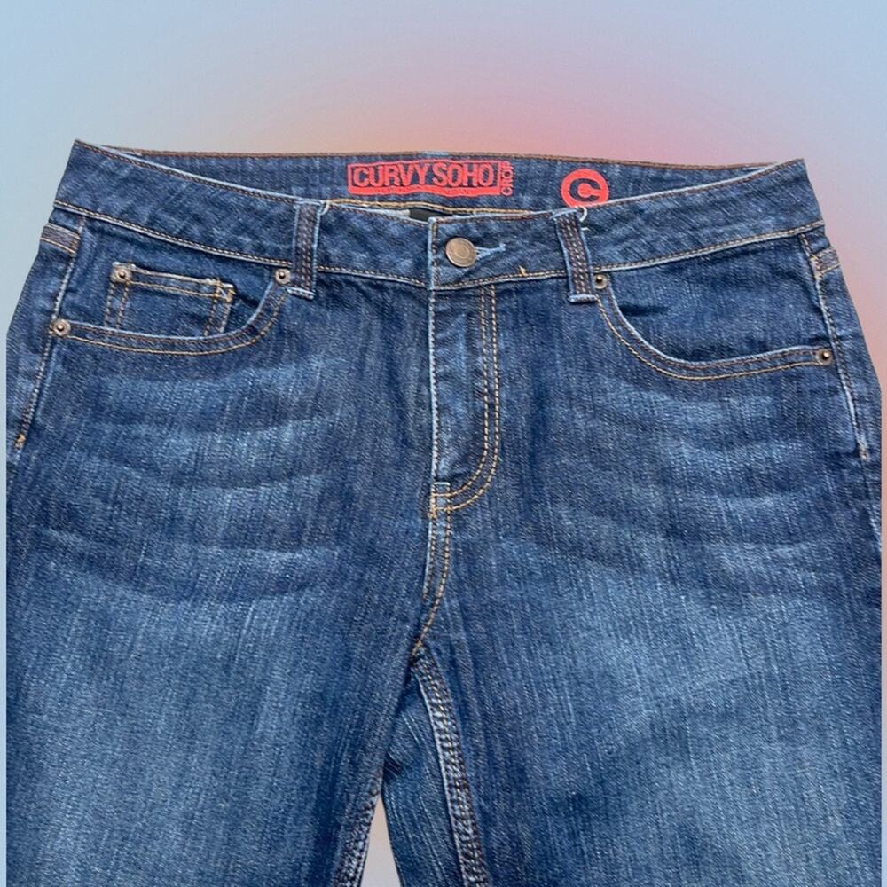 NY & COMPANY Women’s 8 CURVY SOHO CROP Blue Jeans